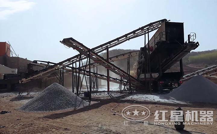 河石移動磕石子機現場 河石移動磕石子機現場